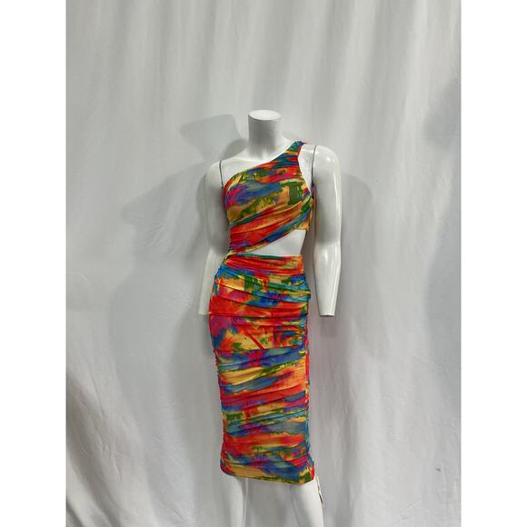 Ser.O.Ya 'Imani' Blue Polyester Midi Dress Size XS - Picture 2 of 5